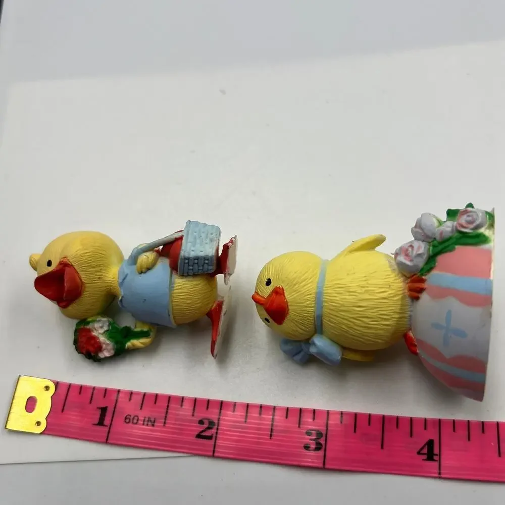 Vintage Plastic Easter Baby Chick Cake Toppers Mini Decorative Figurines